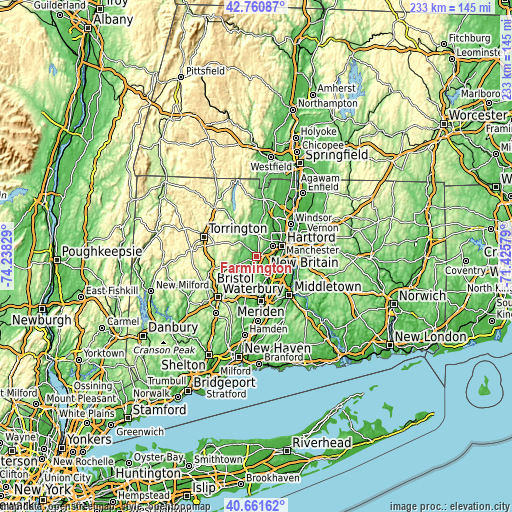 Topographic map of Farmington