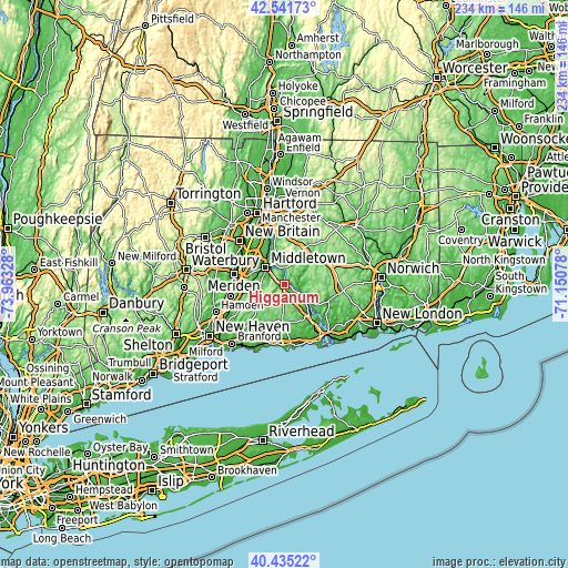 Topographic map of Higganum