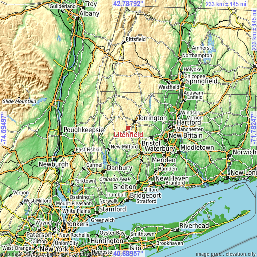 Topographic map of Litchfield