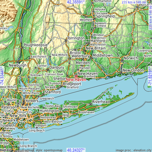 Topographic map of New Haven