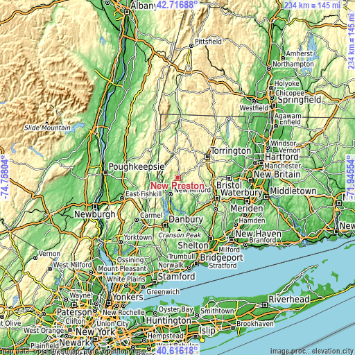 Topographic map of New Preston