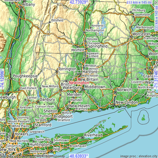 Topographic map of Newington