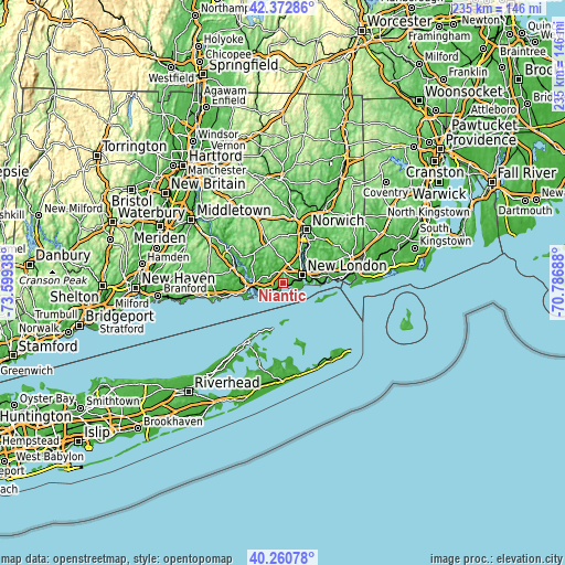 Topographic map of Niantic