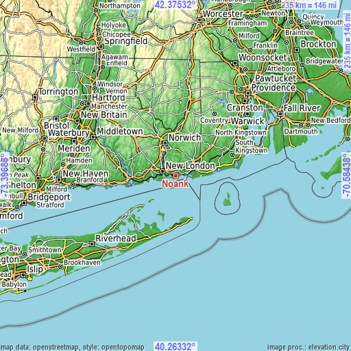 Topographic map of Noank