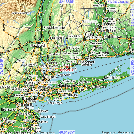 Topographic map of Norwalk