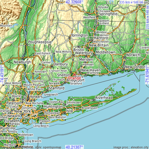 Topographic map of Orange