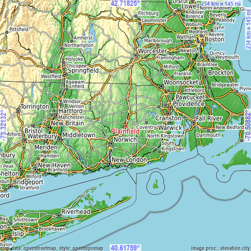 Topographic map of Plainfield