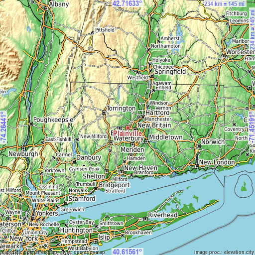 Topographic map of Plainville