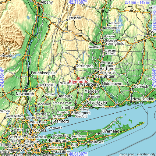 Topographic map of Plymouth