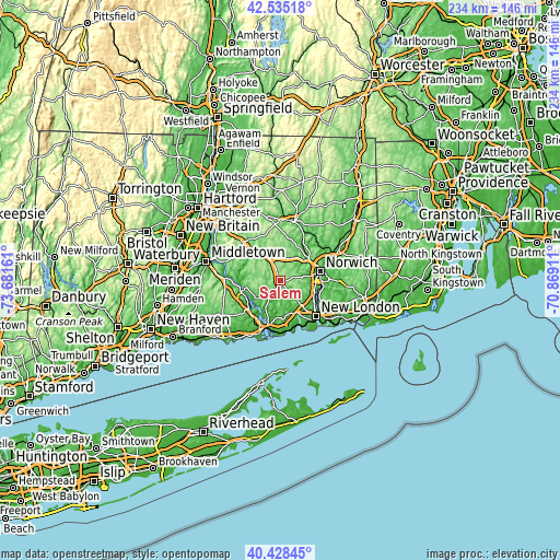 Topographic map of Salem