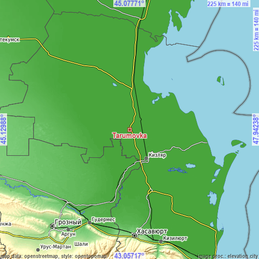 Topographic map of Tarumovka