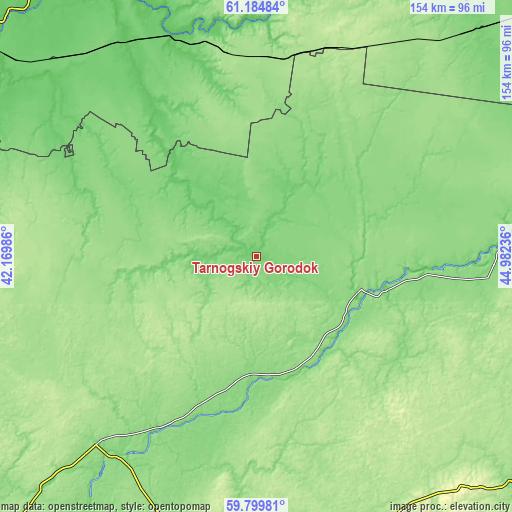 Topographic map of Tarnogskiy Gorodok