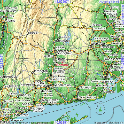 Topographic map of Somers