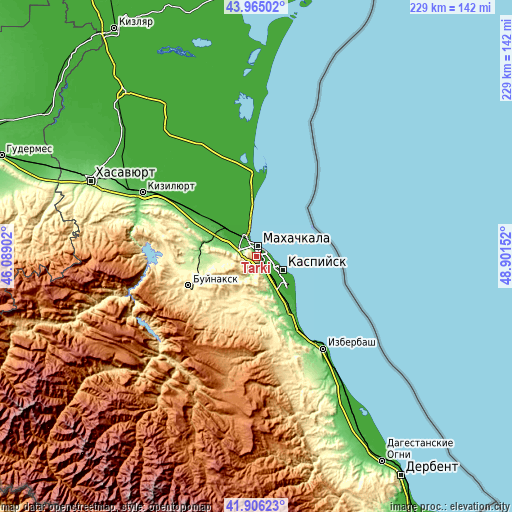 Topographic map of Tarki
