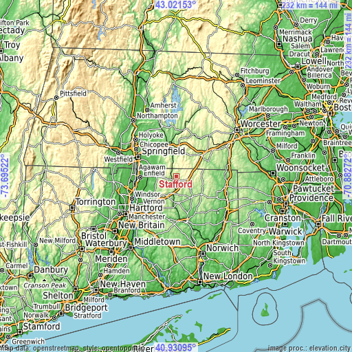 Topographic map of Stafford