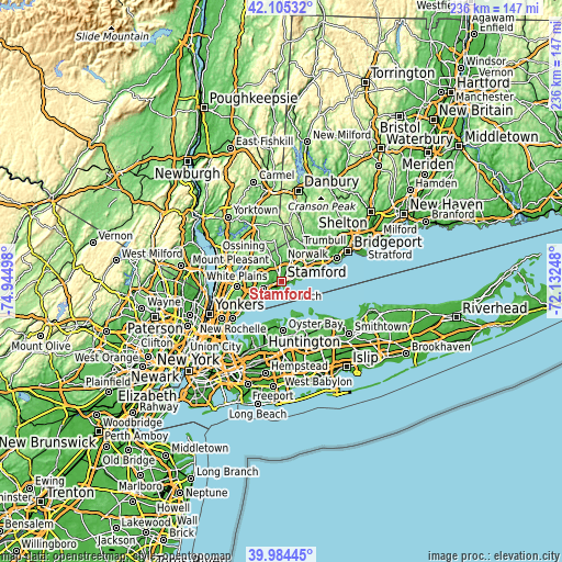 Topographic map of Stamford