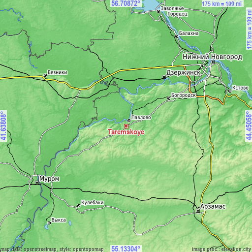 Topographic map of Taremskoye