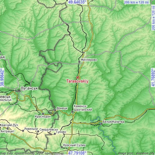 Topographic map of Tarasovskiy