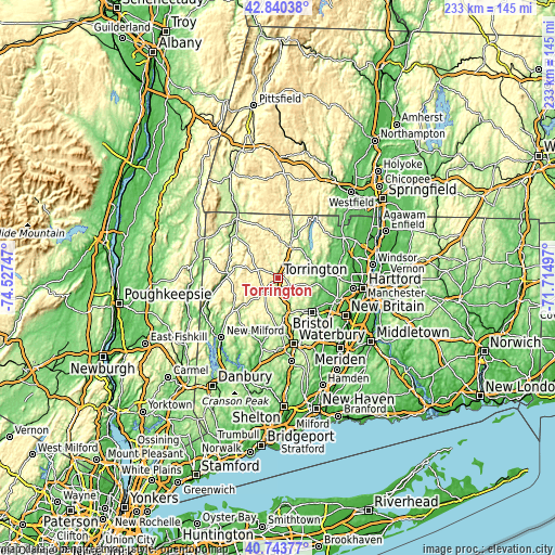 Topographic map of Torrington