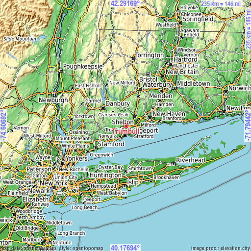 Topographic map of Trumbull