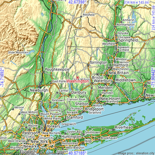 Topographic map of Washington