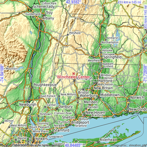 Topographic map of Winchester Center