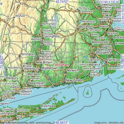 Topographic map of Windham