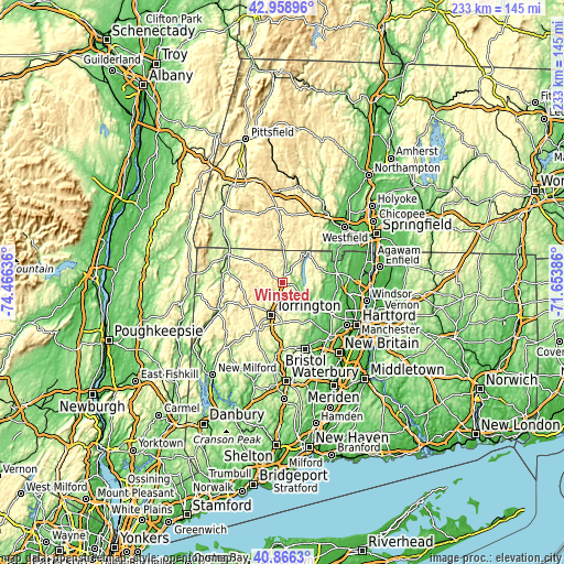 Topographic map of Winsted