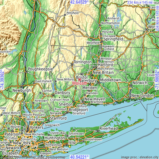 Topographic map of Wolcott