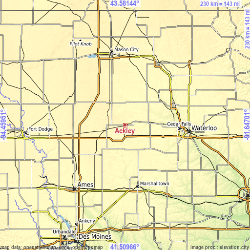 Topographic map of Ackley