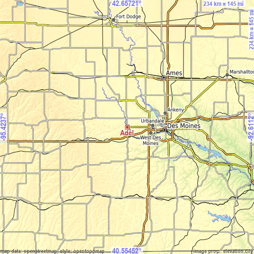 Topographic map of Adel