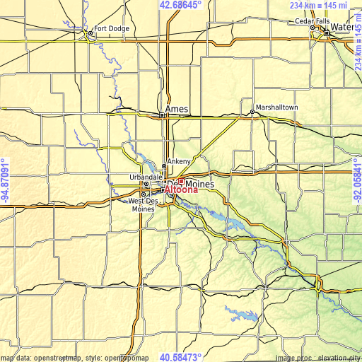 Topographic map of Altoona