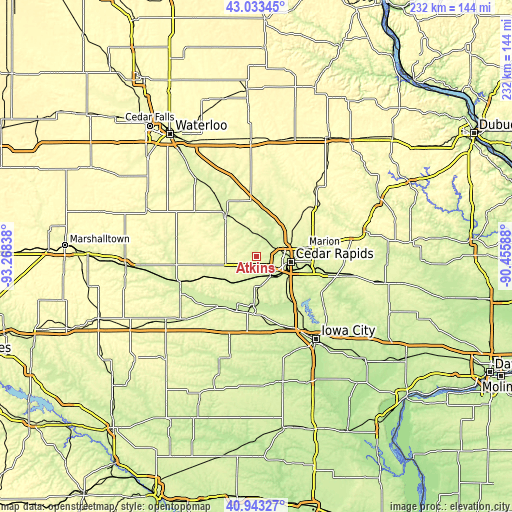 Topographic map of Atkins