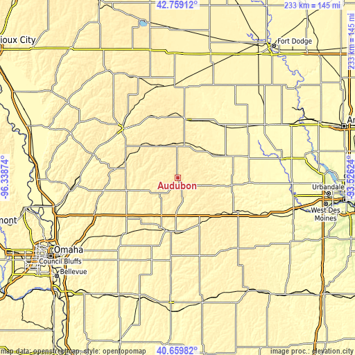 Topographic map of Audubon