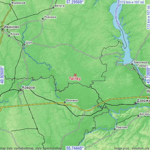 Topographic map of Talitsy