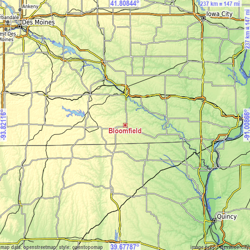 Topographic map of Bloomfield