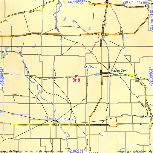 Topographic map of Britt