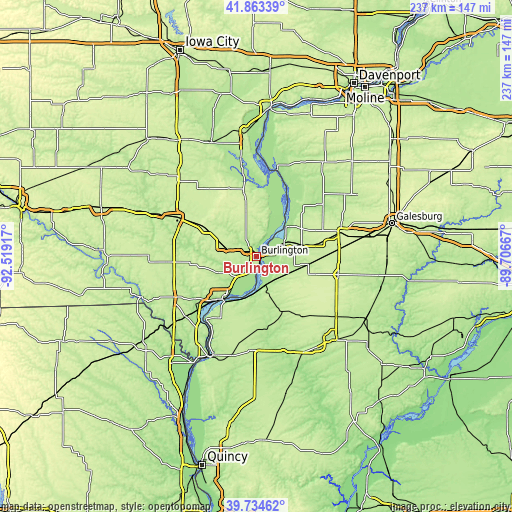 Topographic map of Burlington