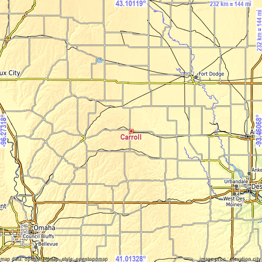 Topographic map of Carroll