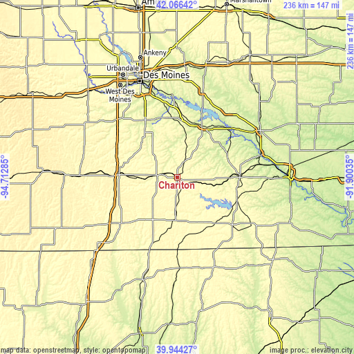 Topographic map of Chariton