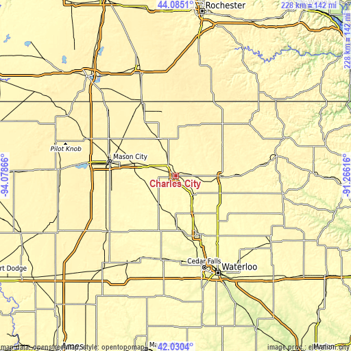 Topographic map of Charles City