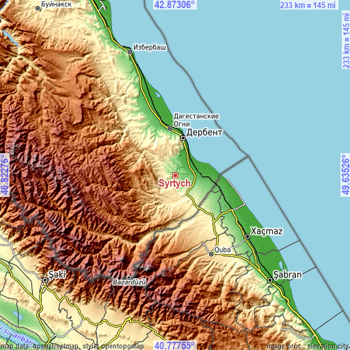 Topographic map of Syrtych