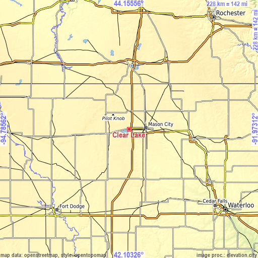 Topographic map of Clear Lake