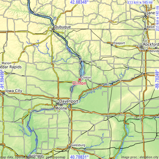 Topographic map of Clinton