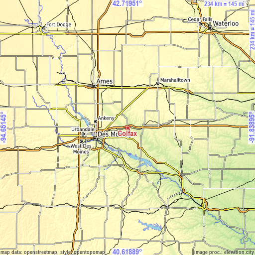 Topographic map of Colfax