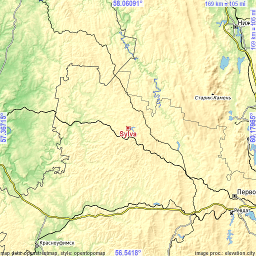 Topographic map of Sylva