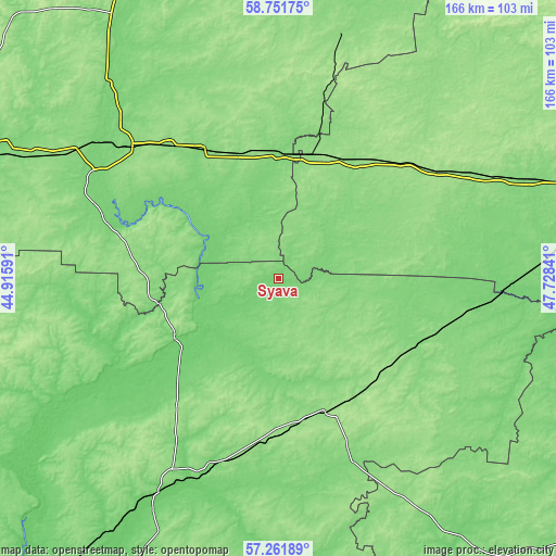 Topographic map of Syava