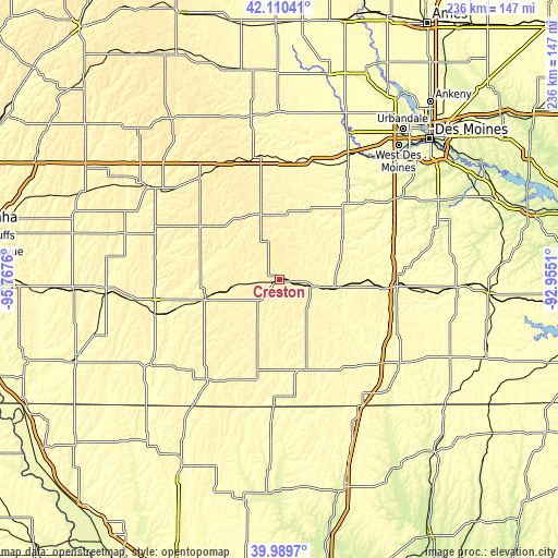 Topographic map of Creston