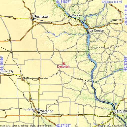 Topographic map of Decorah