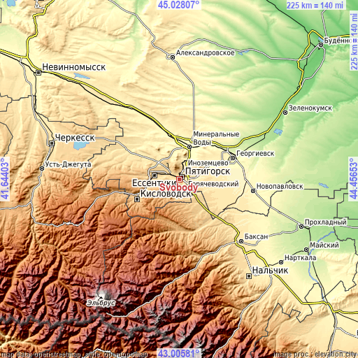 Topographic map of Svobody